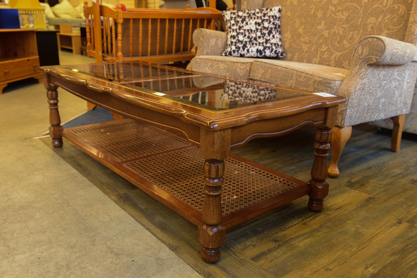 Glass Topped Coffee Table