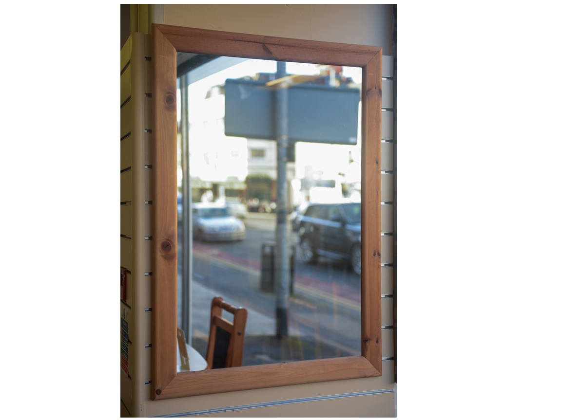 Mirror with wooden frame