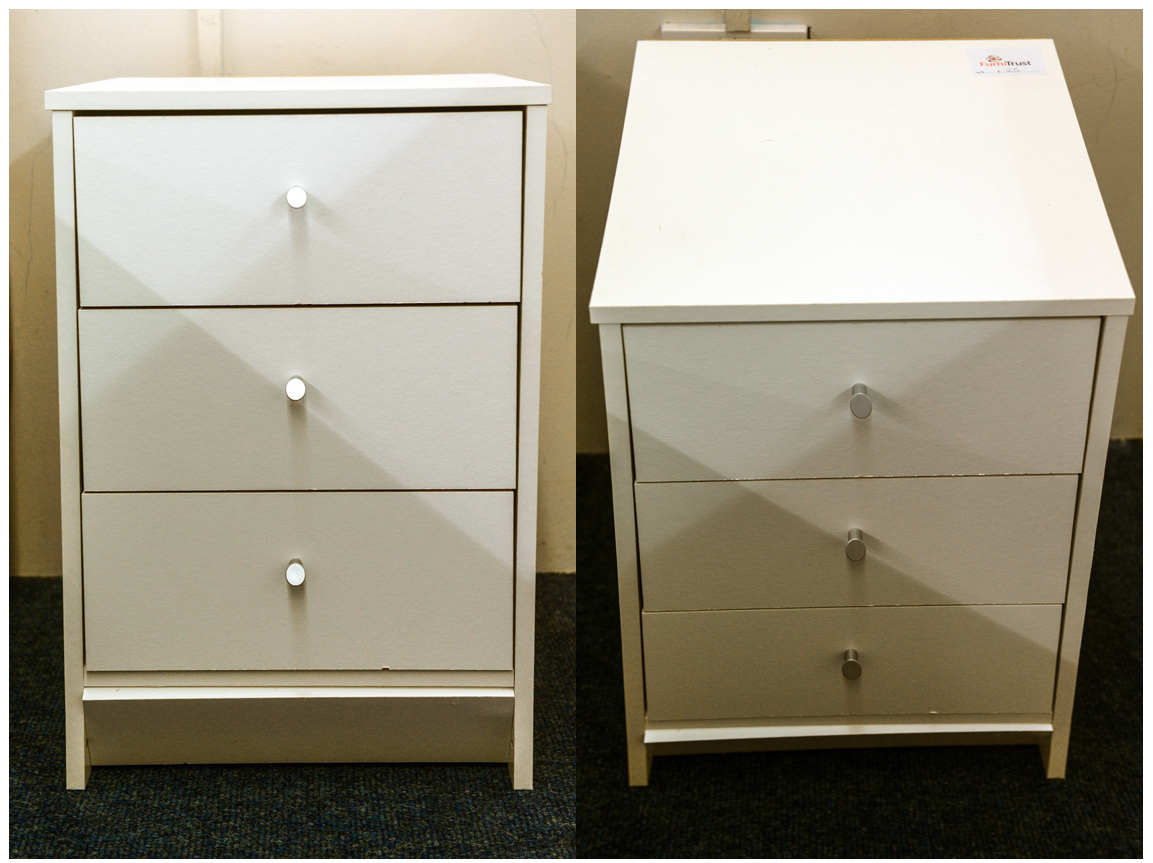 Bedside table with 3 drawers