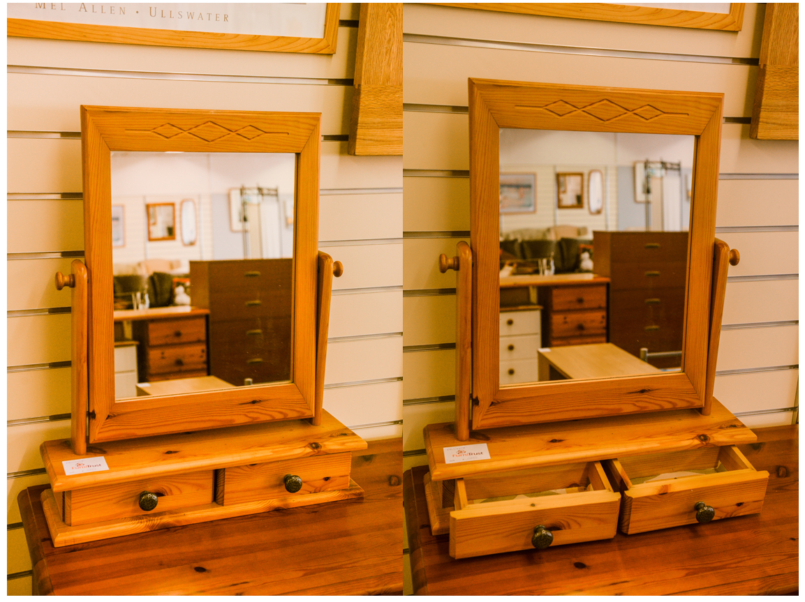Table Mirror with storage