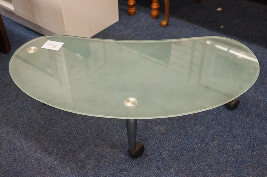 Glass Coffee Table with wheels