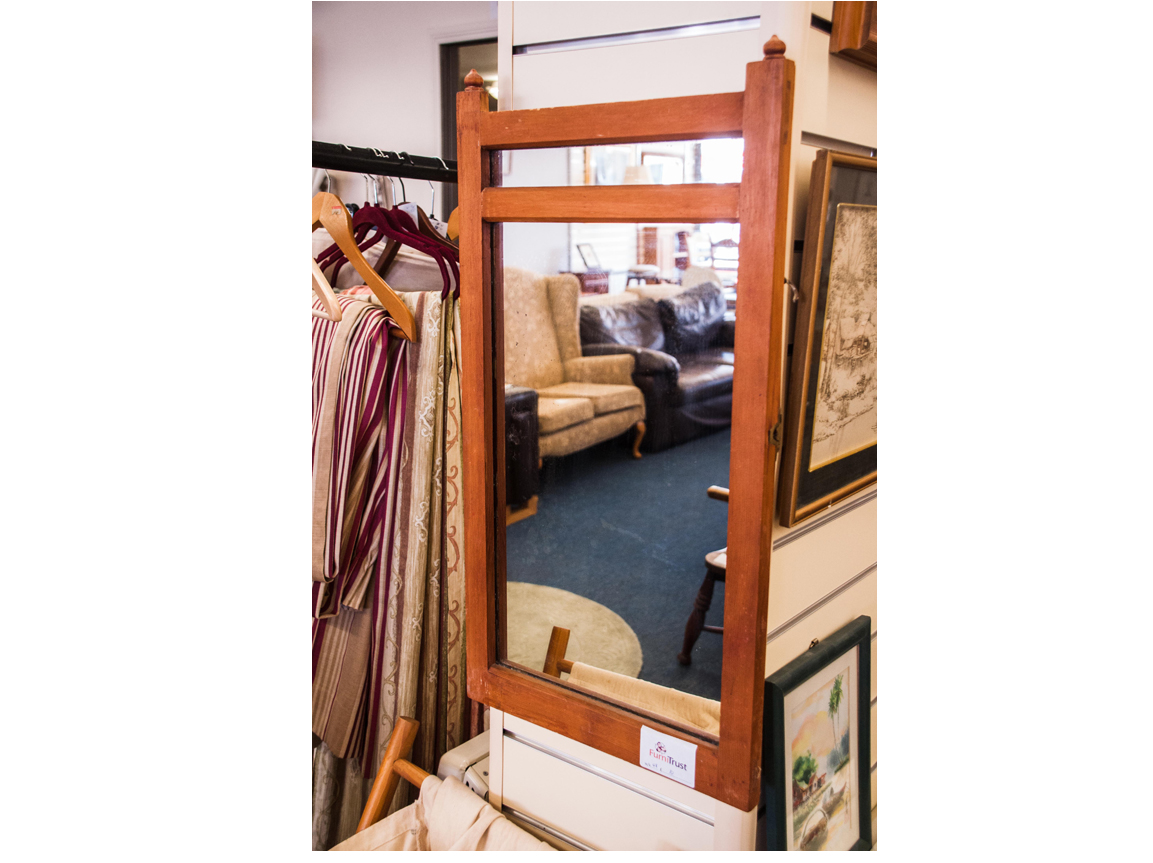 Mirror with wooden frame