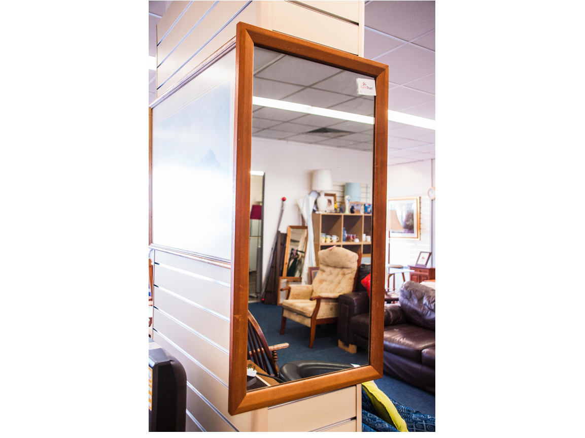 Mirror with wooden frame