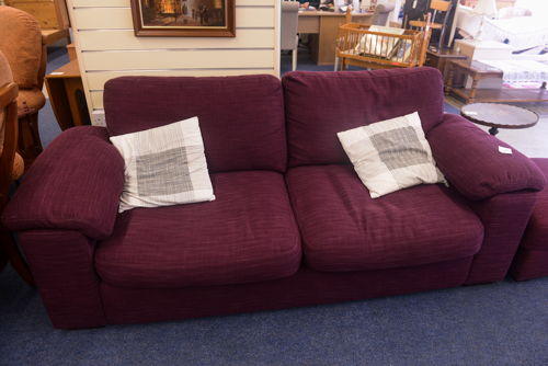 2 seater sofa and footstool with storage