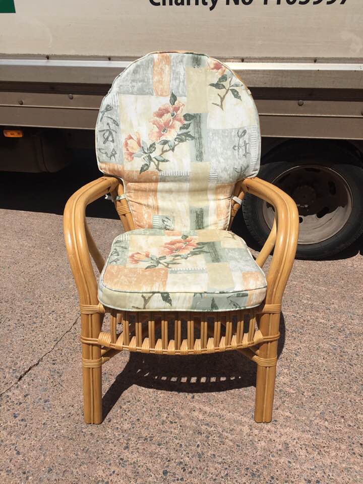 Upholstered bamboo conservatory style chair