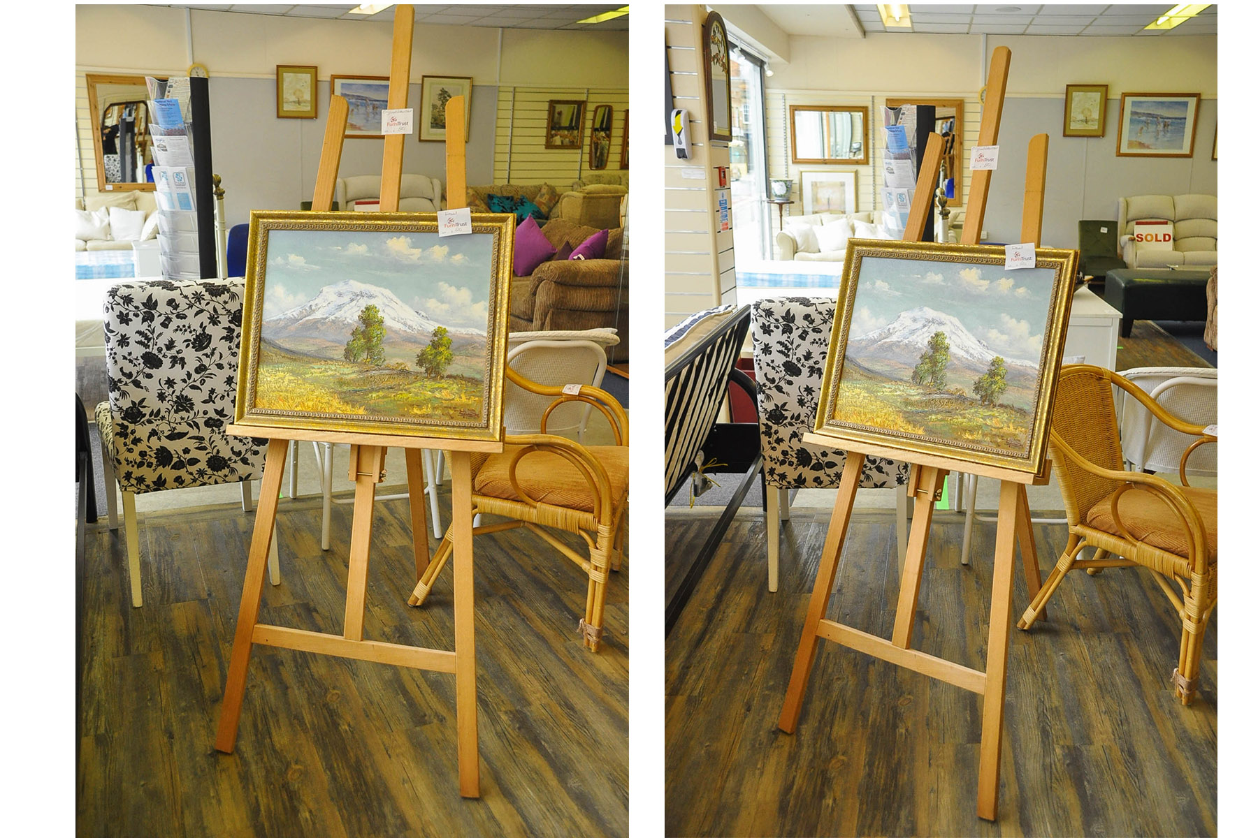 Easel and Original Water colour painting
