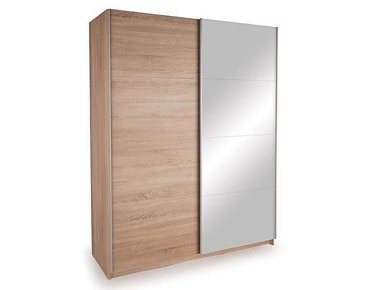 Large wardrobe with sliding mirrored door. Currently flat-packed. Assembly service available for £20.
The Dallas 2 Door Sliding Wardrobe features a contemporary design with a light oak effect finish with a textured 3D surface and quality mirror door panels. A luxury German slider track system on the space saving sliding doors, makes for a smooth glide when opening and closing the wardrobe. The interior offers plenty of storage space with 2 adjustable hat shelves and 2 hanging rails for his and hers hanging space. Hat shelves can be positioned at the top or the bottom of the wardrobe.