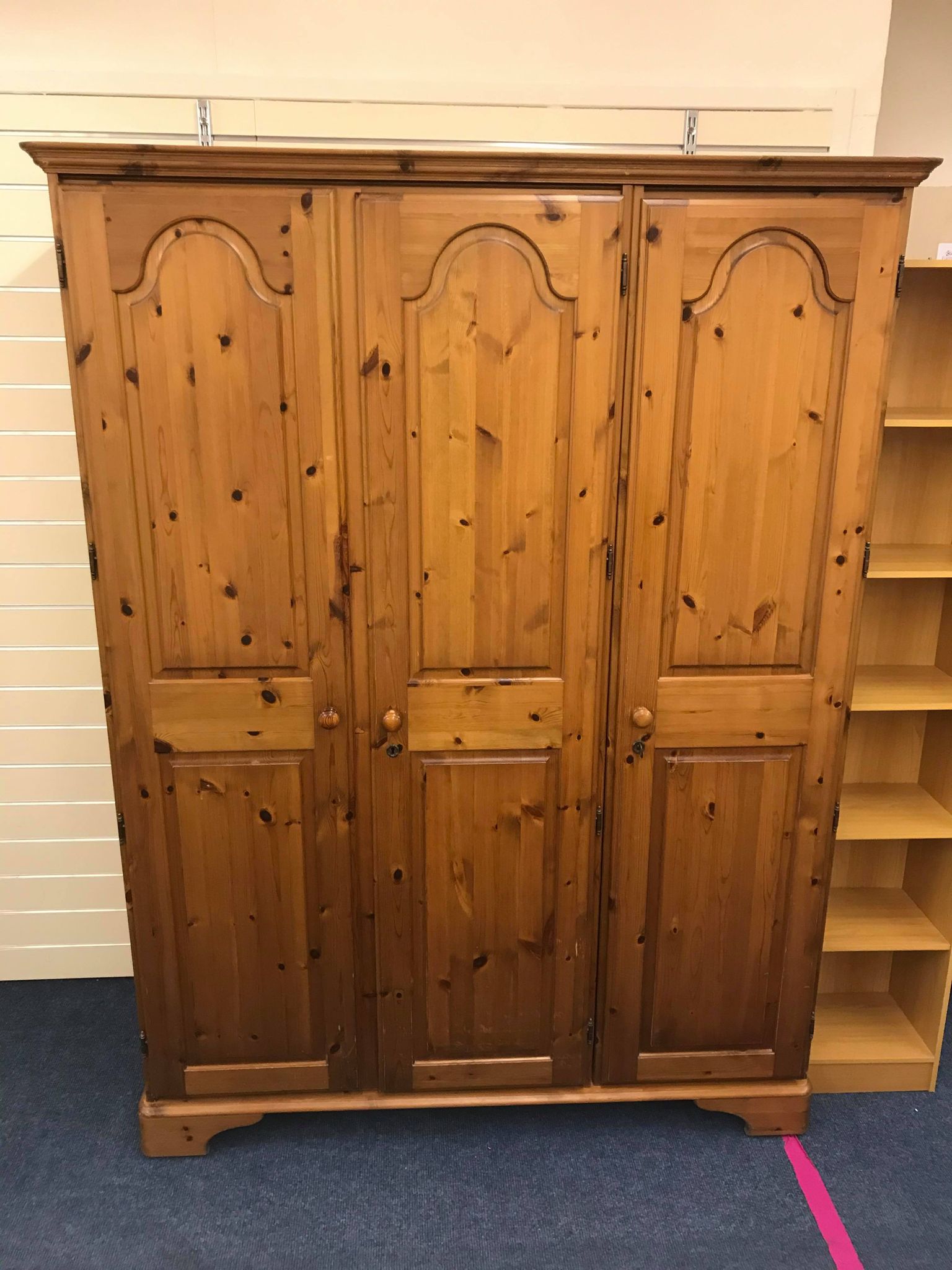 Ducal pine triple wardrobe, can be dismantled for ease of tranportation.