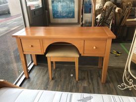 Light oak dressing table c/w matching stool