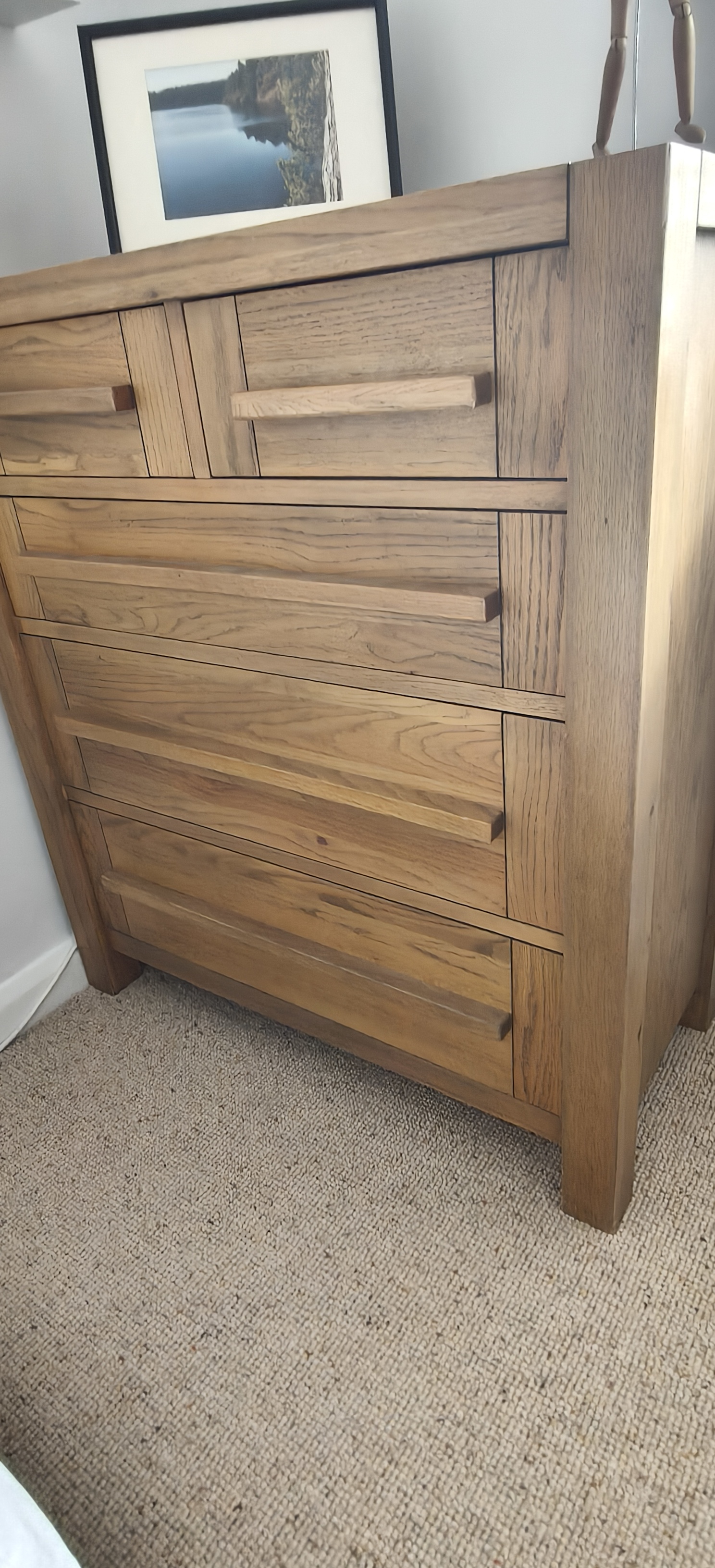 86W x 40D x 96H (cm) solid wood chest of drawers, Scandinavian style, in excellent condition